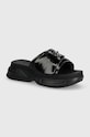 Pantofle Calvin Klein Jeans CHUNKY COMF SLIDE MTR platforma černá YW0YW01506