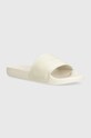 Šľapky Calvin Klein Jeans SLIDE METALLIC IN MTR textilný béžová YW0YW01507