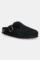 Semišové šľapky Birkenstock Boston Corduroy Shearling semišová koža čierna 1028400