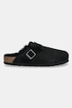 Birkenstock papuci din piele Boston Corduroy Shearling 1028400 negru AW24