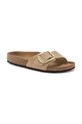 Birkenstock papuci din nubuc Madrid Big Buckle 1024009 bej AW24