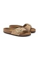 Birkenstock papuci din nubuc Madrid Big Buckle bej 1024009