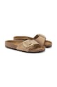 Birkenstock infradito in nubuck Madrid Big Buckle beige 1024009