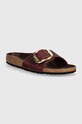 Birkenstock nubuk papucs Madrid Big Buckle nappa bőr burgundia 1028031