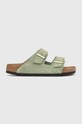Birkenstock papuci din piele Arizona SFB 1027962 verde AW24