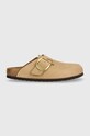 Шльопанці з нубуку Birkenstock Boston Big Buckle 1028052 бежевий AW24