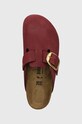Nubukové pantofle Birkenstock Boston Big Buckle růžová 1028058