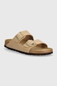 Birkenstock papuci din nubuc Arizona SFB fără toc bej 1019016