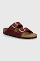 Nubukové pantofle Birkenstock Arizona SFB bez podpatku burgundské 1028719