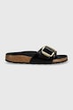 Кожени чехли Birkenstock Madrid Big Buckle 1022650 черен AW24