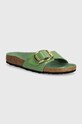 Kožne natikače Birkenstock Madrid Big Buckle Planet friendly zelena 1028738