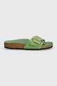 Kožne natikače Birkenstock Madrid Big Buckle 1028738 zelena AW24