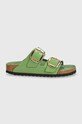 Kožené pantofle Birkenstock Arizona Big Buckle 1028613 zelená AW24