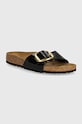 Pantofle Birkenstock Madrid Big Buckle imitace lakované kůže černá 1027785