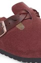 Boty Semišové pantofle Birkenstock Boston Braided 1027925 burgundské