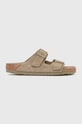 Birkenstock papuci din piele Arizona SFB 1019045 verde SS25