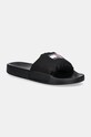 Tommy Jeans klapki TJW INTERESTING MAT POOL SLIDE tekstylny czarny EN0EN02644