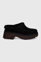 Велурени чехли UGG New Heights Cozy Clog 1162510.BLK черен AW24