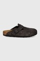 Birkenstock papuci din piele Boston 1028552 gri SS25
