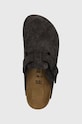 Birkenstock papuci din piele Boston gri 1028552