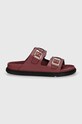 Birkenstock leather sliders St Barths 1027803 maroon AW24
