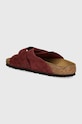 Shoes Birkenstock suede sliders Kyoto 1028392 maroon