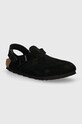 Birkenstock sandale din piele intoarsa Tokio plat negru 1028348