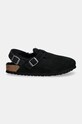 Birkenstock kapcie zamszowe Tokio 1028328 czarny AW24
