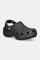 Šľapky Crocs Classic Platform Glitter Clog W platforma čierna 207241.001