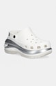 Шльопанці Crocs Mega Crush Metallic Clog платформа білий 210368.138