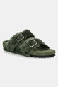 Birkenstock 1774 klapki wełniane Arizona BB płaski zielony 1030001