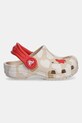 Дитячі шльопанці Crocs CLASSIC HEART PRINT CLOG 206832.CLASSIC.HEART.PR бежевий AW24