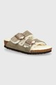 Дитячі замшеві шльопанці Birkenstock Arizona Shearling бежевий 1028689
