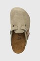 Birkenstock klapki zamszowe dziecięce Boston beżowy 1027875
