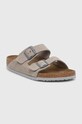 Birkenstock ciabatte slide in camoscio Arizona grigio 1027749.StoneCoin