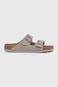Birkenstock suede sliders Arizona 1027749.StoneCoin gray SS25