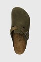 Semišové pantofle Birkenstock Boston zelená 1028067