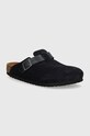 Birkenstock papuci din piele Boston Planet friendly bleumarin 1028210