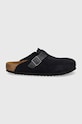 Замшеві шльопанці Birkenstock Boston 1028210 темно-синій AW24