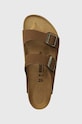Birkenstock ciabatte slide in camoscio Arizona marrone 1028280