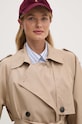 Бавовняний тренч Tommy Hilfiger WW0WW43336 бежевий