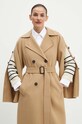 Weekend Max Mara płaszcz wełniany beżowy 2425016021600