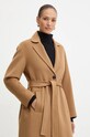 Шерстяное пальто Pinko коричневый 103819.Y27P