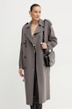 Vlněný kabát Elisabetta Franchi šedá CP57D46E2