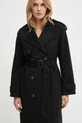Vlněný kabát Elisabetta Franchi CP57D46E2 černá
