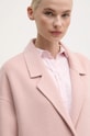 Одяг Вовняне пальто United Colors of Benetton 28F7DN06B рожевий