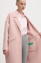 Вовняне пальто United Colors of Benetton 28F7DN06B рожевий
