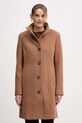 Vlněný kabát Dkny nezateplené hnědá DLEMW021