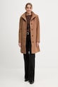 Dkny płaszcz wełniany DLEMW021 brązowy AW25