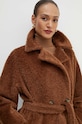 Marella płaszcz wełniany brązowy 2423016061200